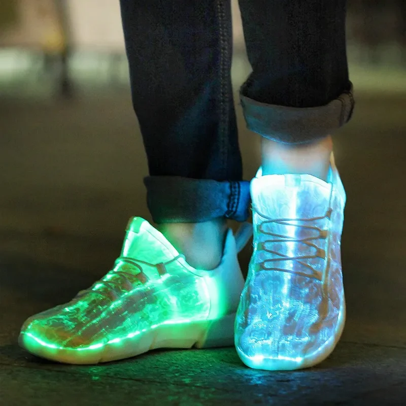 Spring Boy Luminous Glowing Sneakers Men Women Girl Kids LED Light Shoes Children Flashing Adults USB Recharge Fiber Spring Boy Luminous Glowing Sneakers Men Women Girl Kids LED Light Shoes Children Flashing Adults USB Recharge Fiber