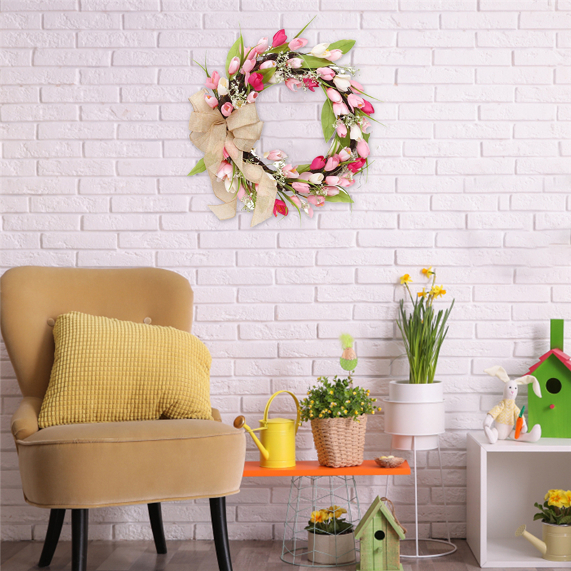 Spring Color Tulip Door Wreath