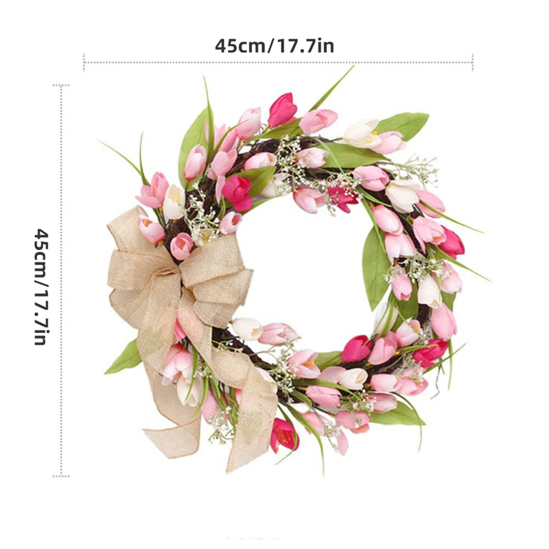 Spring Color Tulip Door Wreath