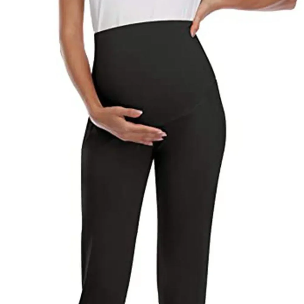 Spring Maternity Women's Casual Pants Premama Solid High Waist Strechy Lounge Trousers For Pregnant Women Joggers With