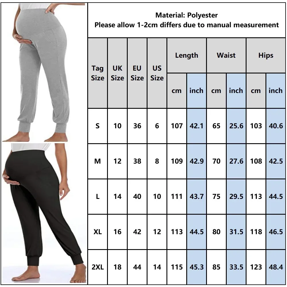Spring Maternity Women's Casual Pants Premama Solid High Waist Strechy Lounge Trousers For Pregnant Women Joggers With