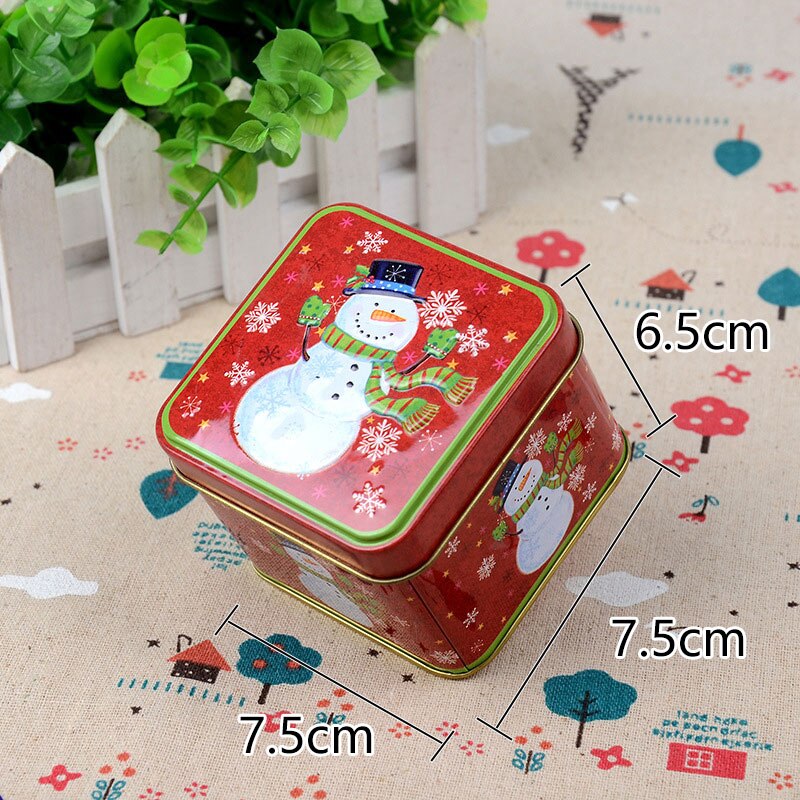 Square Christmas Holiday Cookie Tin
