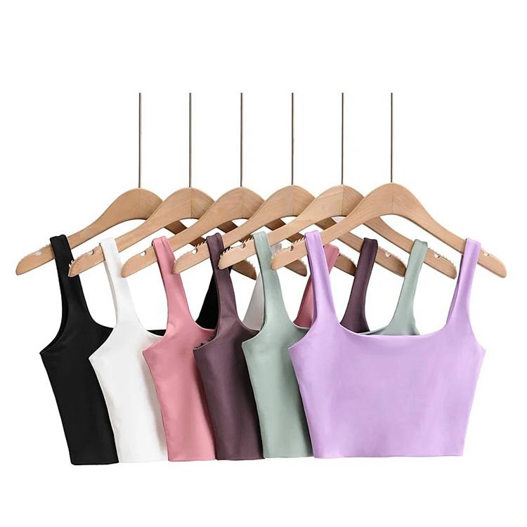 Square Collar Sleeveless Crop Top