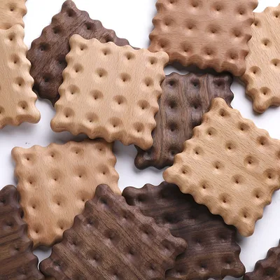 Square Natural Wood Biscuit Coaster