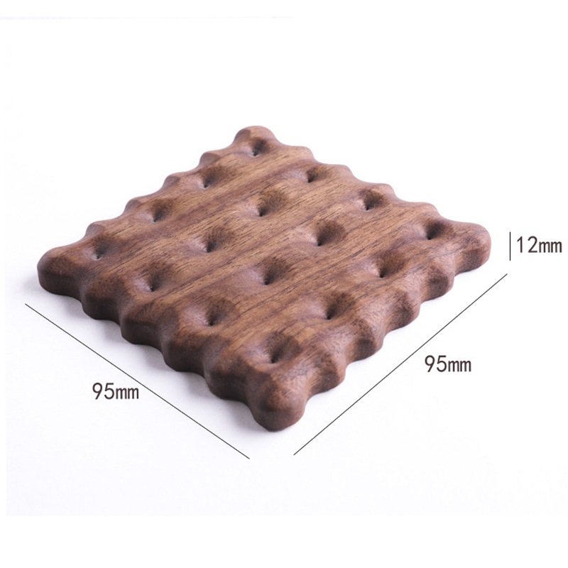 Square Natural Wood Biscuit Coaster