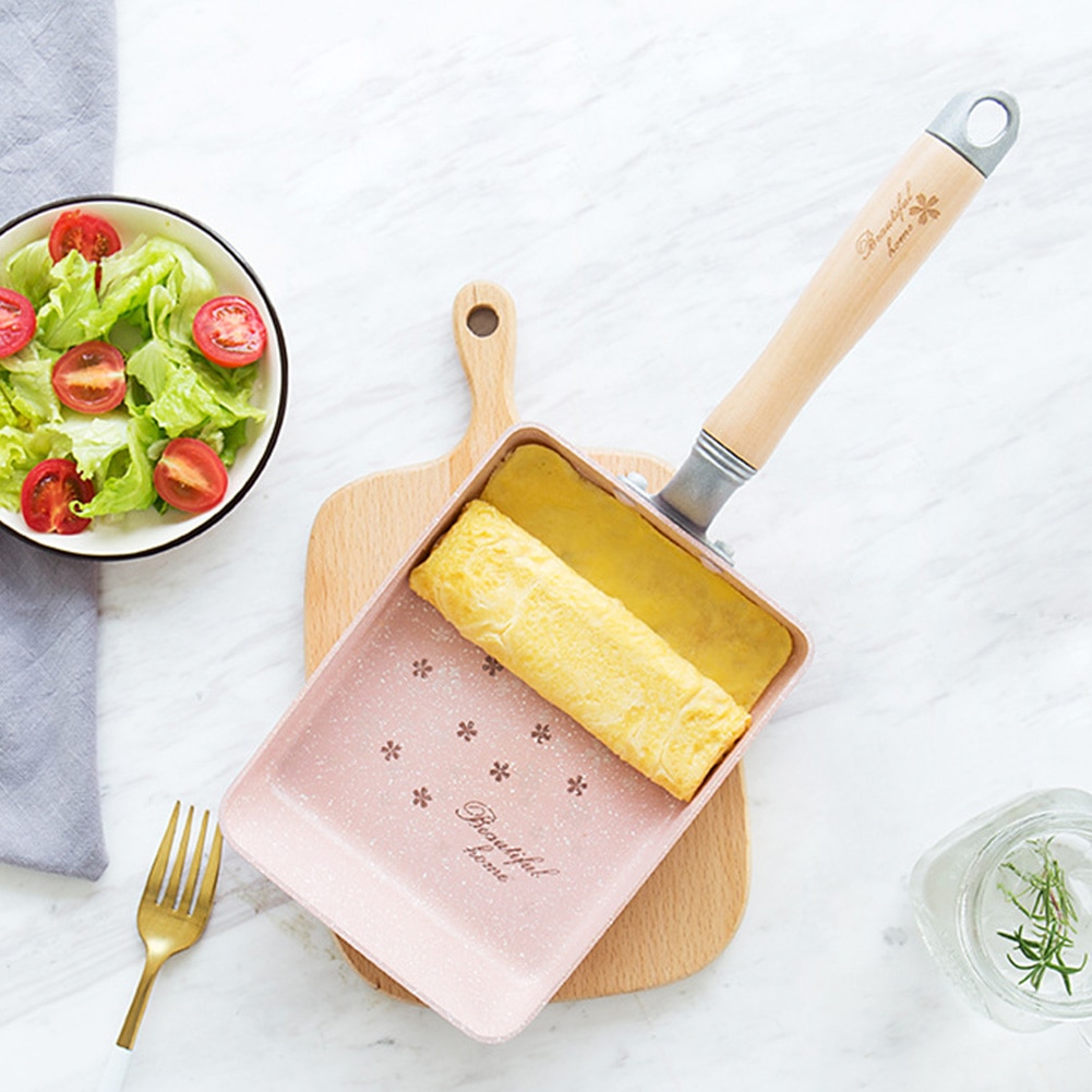 Square Omelette Pan with Wooden Handle Square Omelette Pan with Wooden Handle