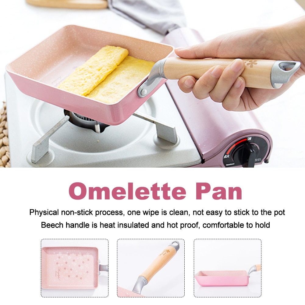 Square Omelette Pan with Wooden Handle Square Omelette Pan with Wooden Handle