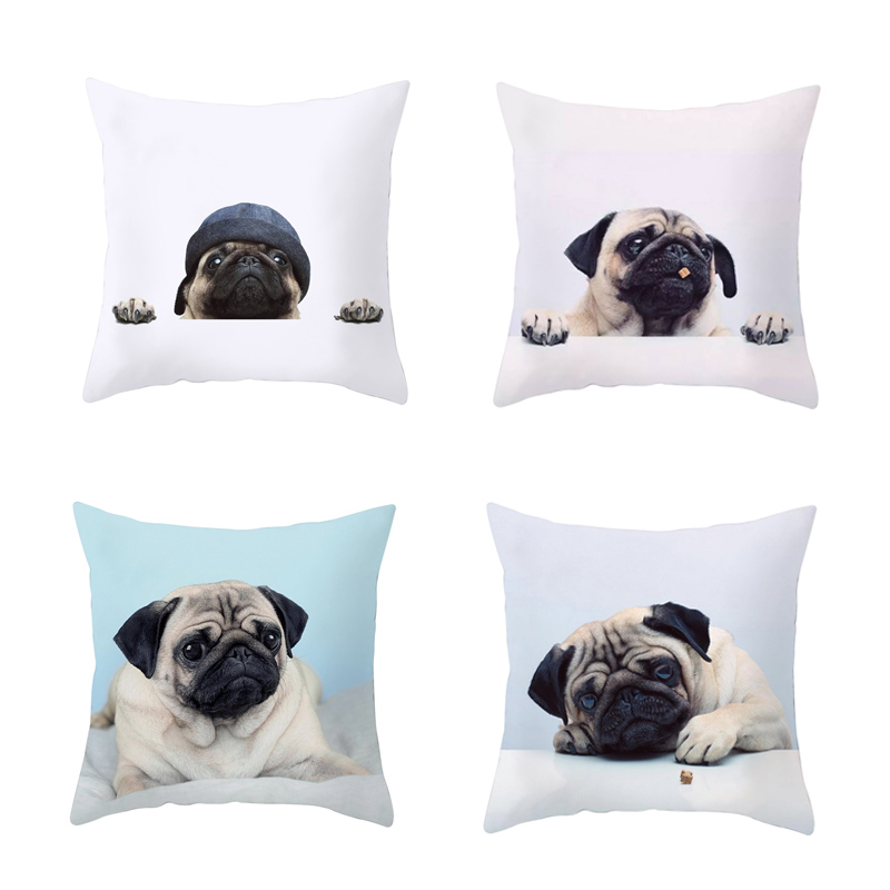 Square Pug Dog Pillowcase Square Pug Dog Pillowcase