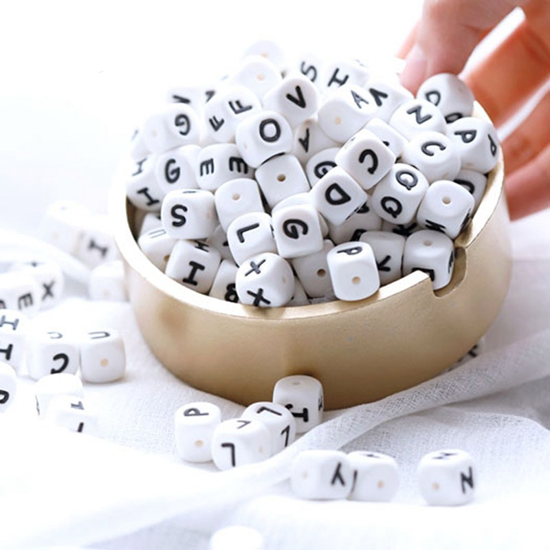 Square Silicone Letter Bead (10 pcs) Square Silicone Letter Bead (10 pcs)
