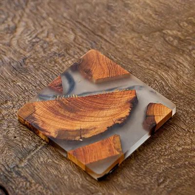 Square Wood and Resin Coaster Square Wood and Resin Coaster