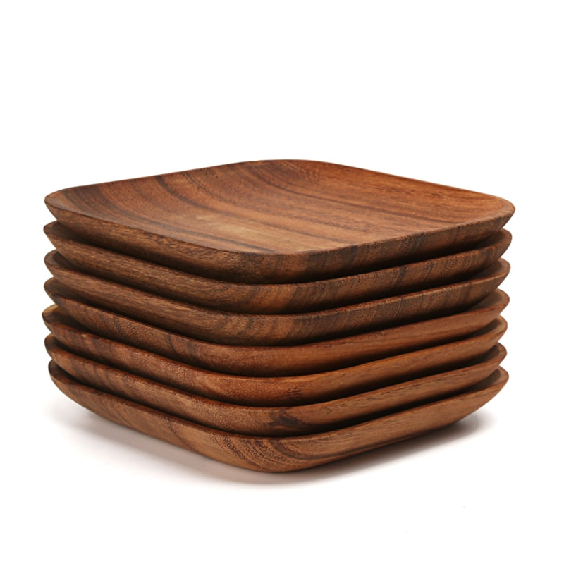 Square Wooden Plates Set (2 Pcs) Square Wooden Plates Set (2 Pcs)