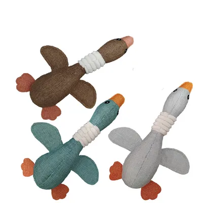 Squeaky Animal Plush Goose Dog Toy