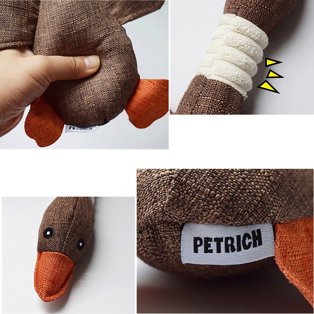 Squeaky Animal Plush Goose Dog Toy