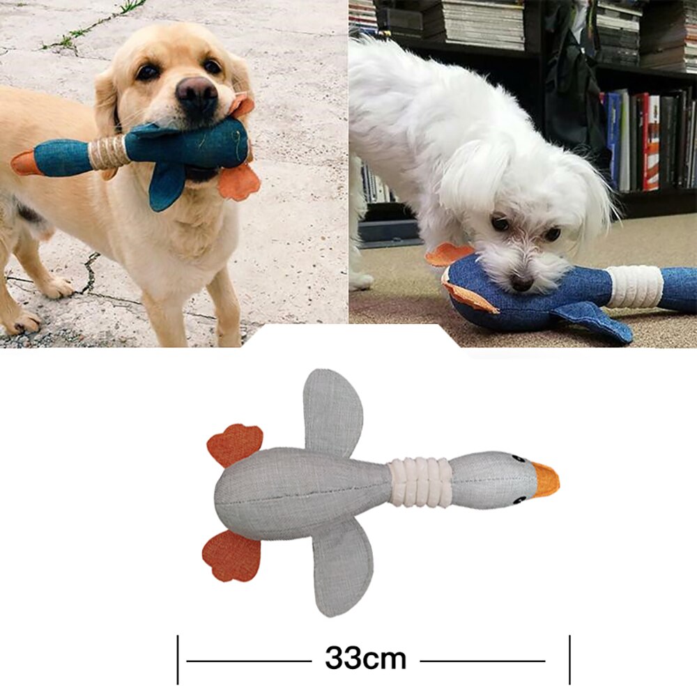 Squeaky Animal Plush Goose Dog Toy