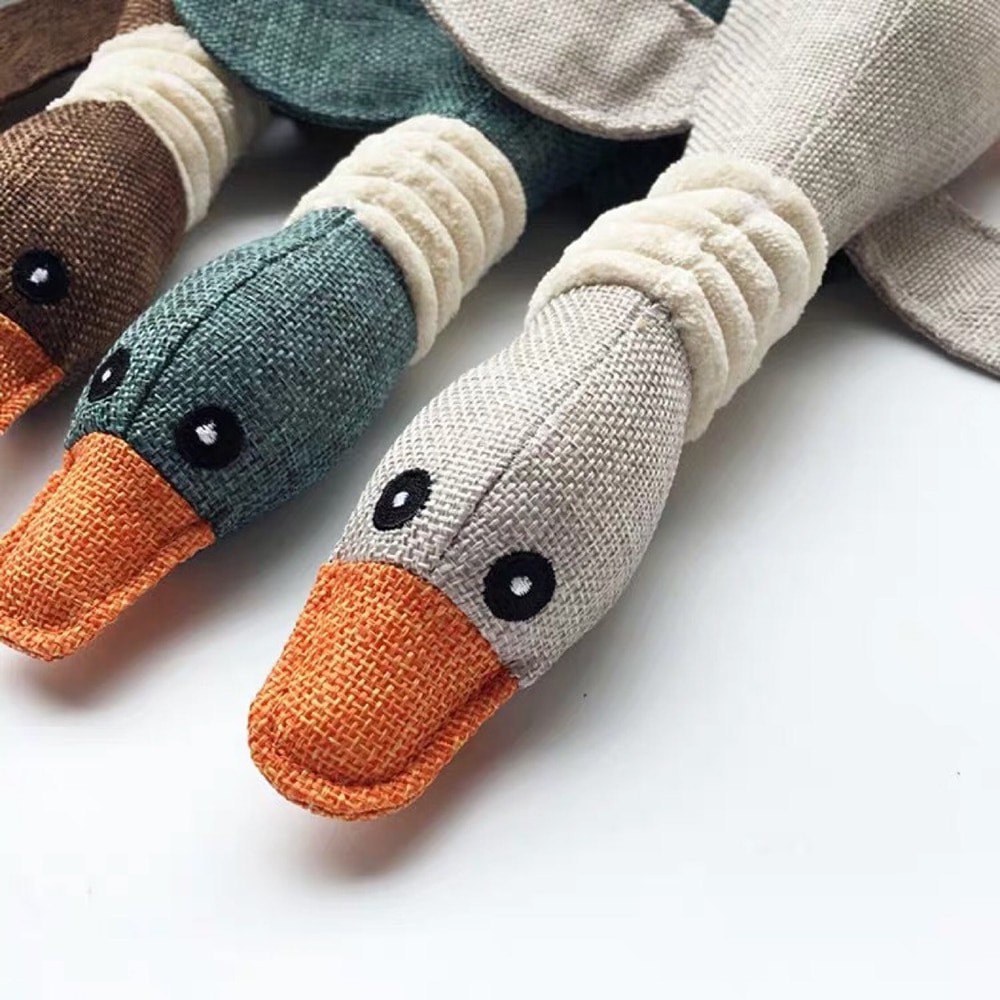 Squeaky Animal Plush Goose Dog Toy