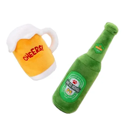 Squeaky Beer Plush Dog Toy Squeaky Beer Plush Dog Toy