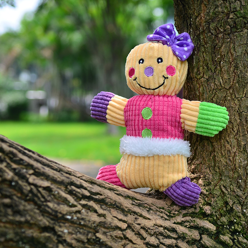 Squeaky Plush Gingerbread Man Dog Toy