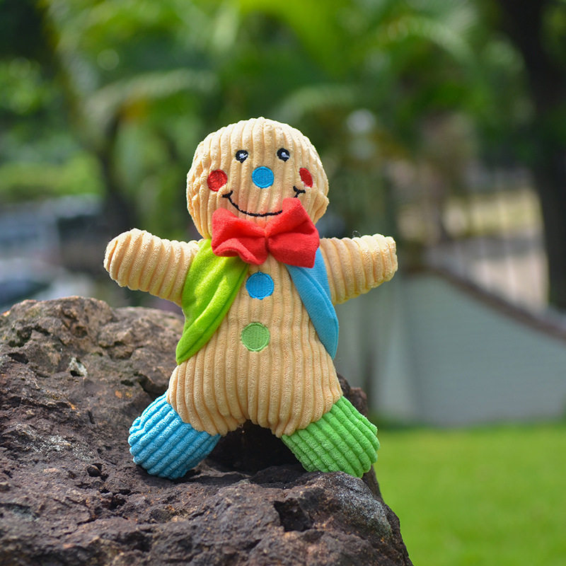 Squeaky Plush Gingerbread Man Dog Toy