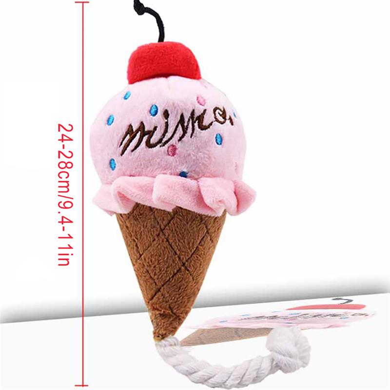 Squeaky Plush Ice Cream Dog Toy Squeaky Plush Ice Cream Dog Toy