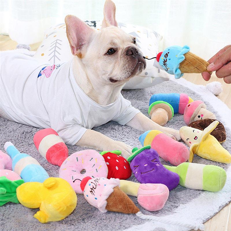 Squeaky Plush Ice Cream Dog Toy Squeaky Plush Ice Cream Dog Toy
