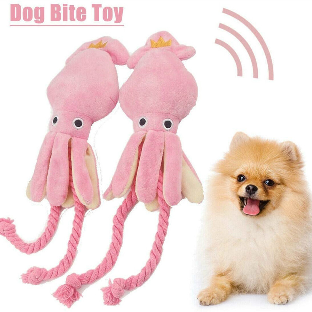 Squeaky Plush Squid Dog Toy