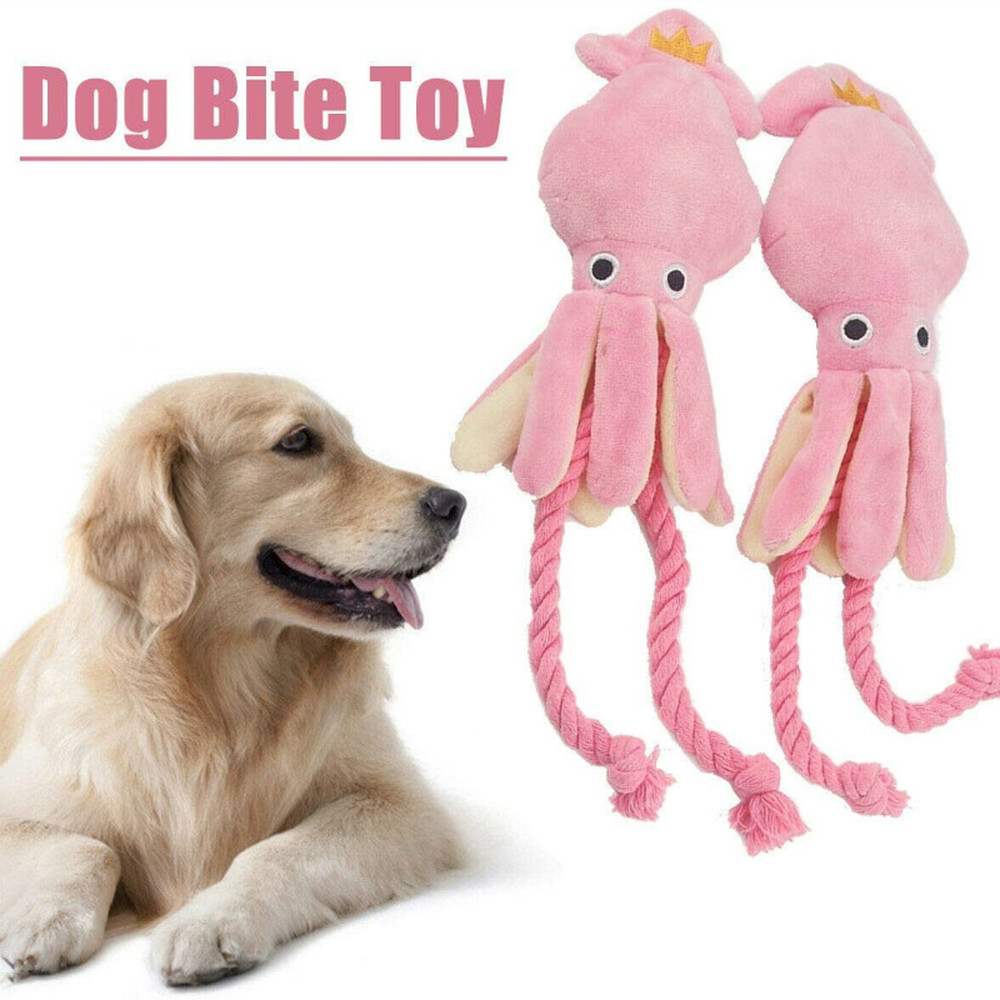 Squeaky Plush Squid Dog Toy