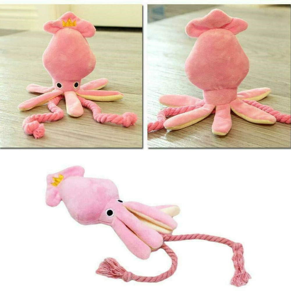 Squeaky Plush Squid Dog Toy