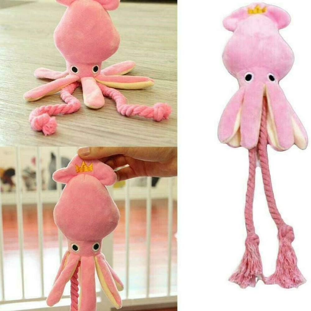Squeaky Plush Squid Dog Toy