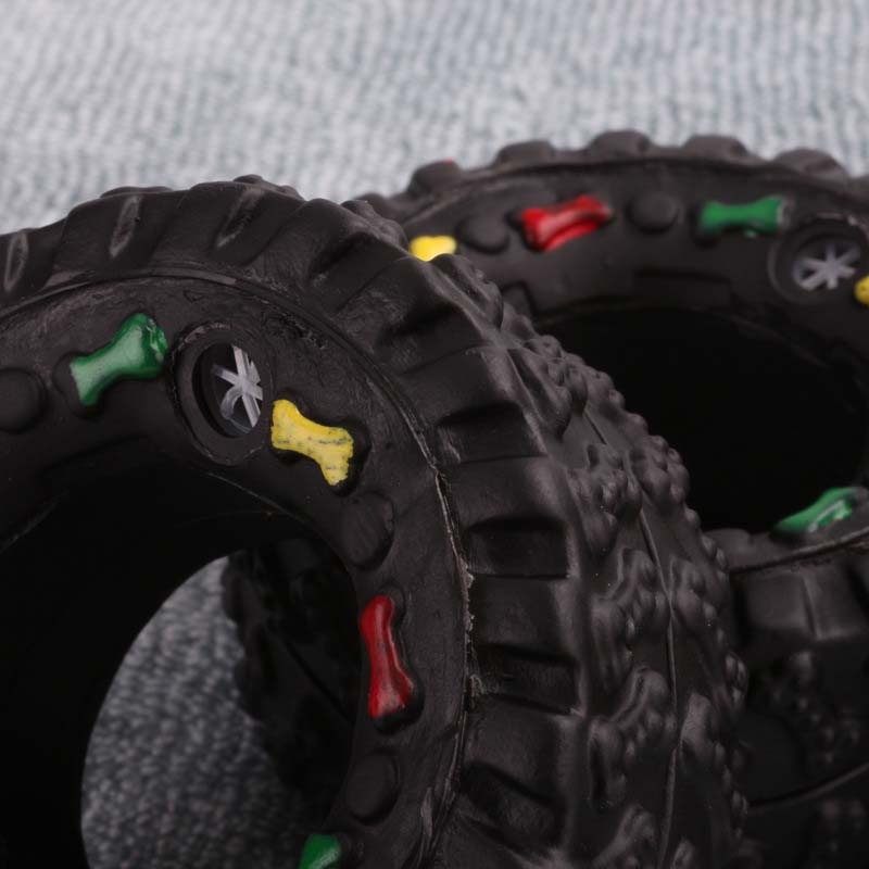 Squeaky Rubber Dog Tire Toy