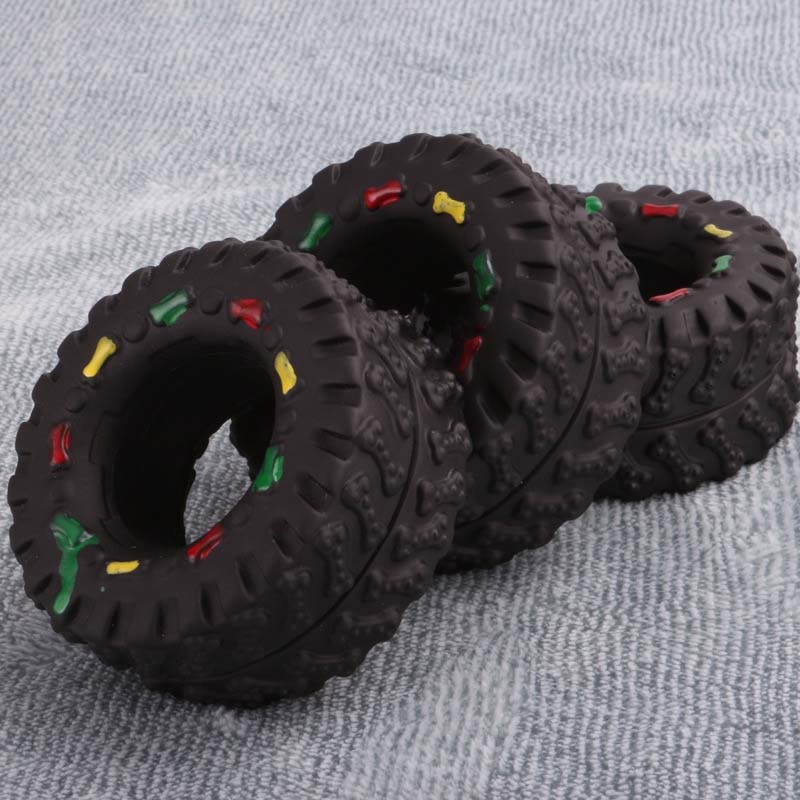 Squeaky Rubber Dog Tire Toy