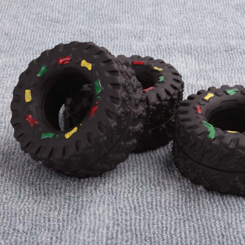 Squeaky Rubber Dog Tire Toy