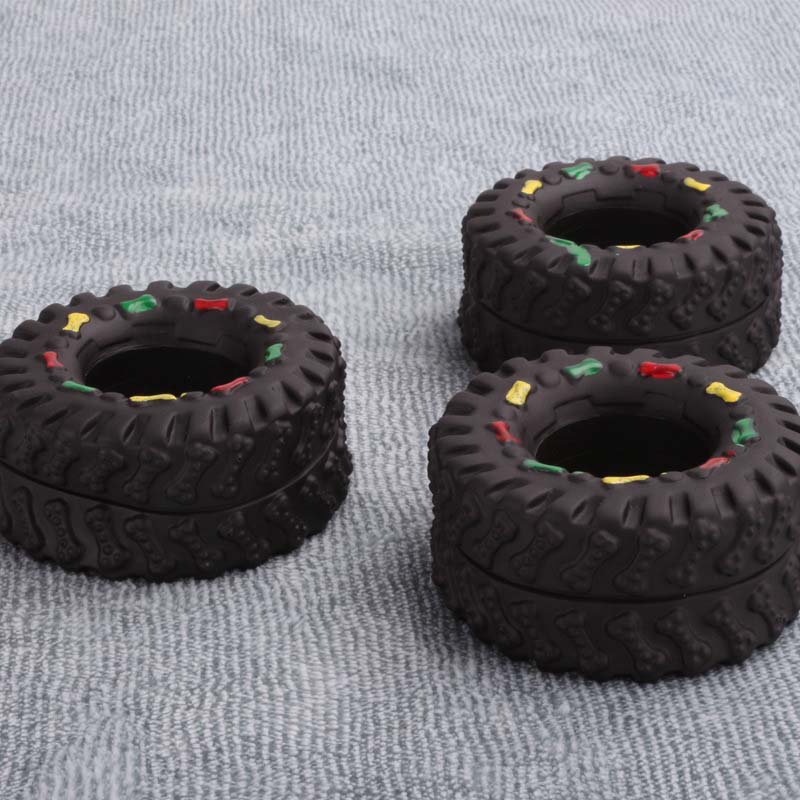 Squeaky Rubber Dog Tire Toy