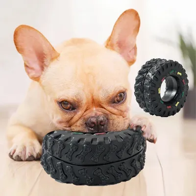 Squeaky Rubber Tire Dog Toy