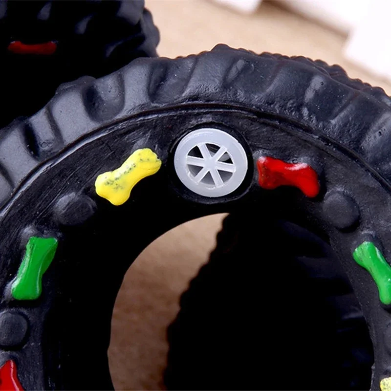 Squeaky Rubber Tire Dog Toy