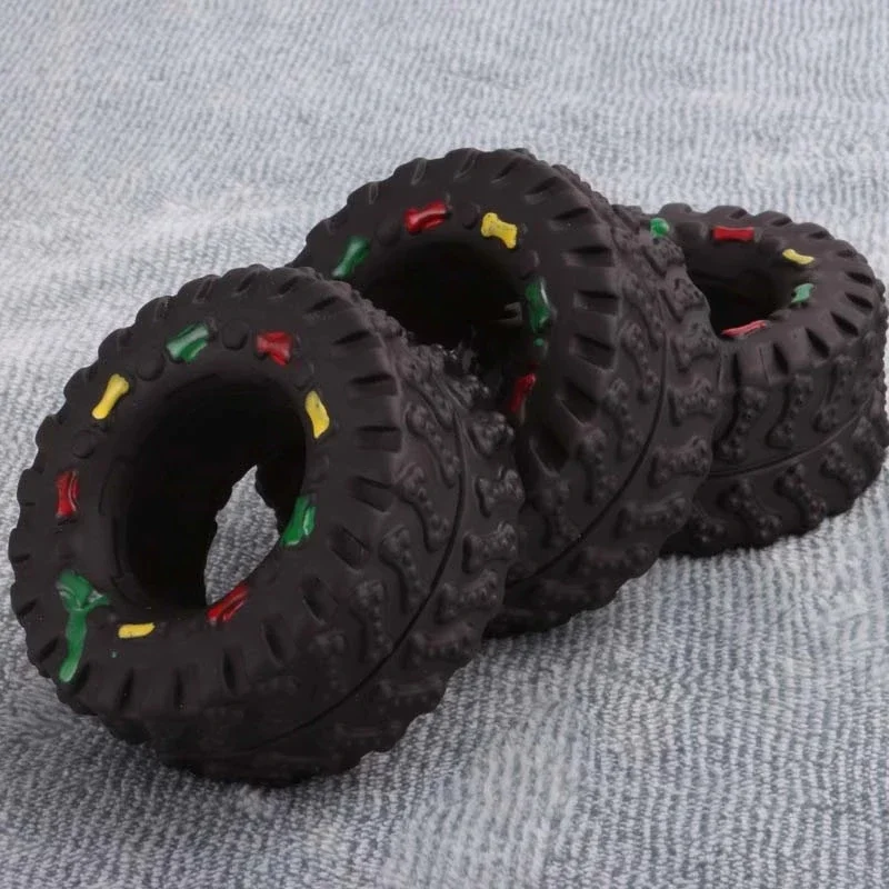 Squeaky Rubber Tire Dog Toy