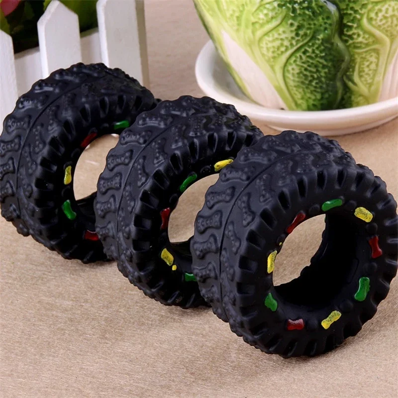 Squeaky Rubber Tire Dog Toy