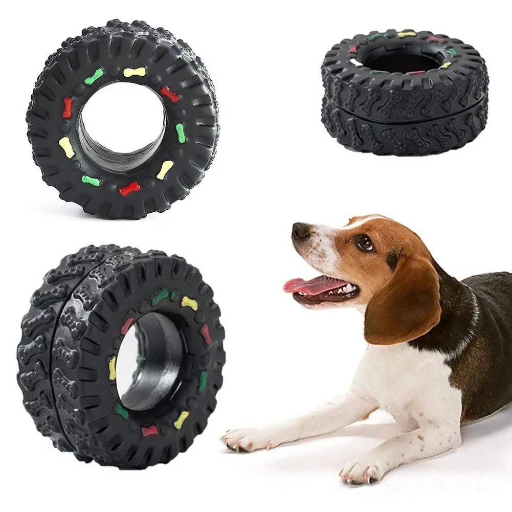Squeaky Rubber Tire Dog Toy