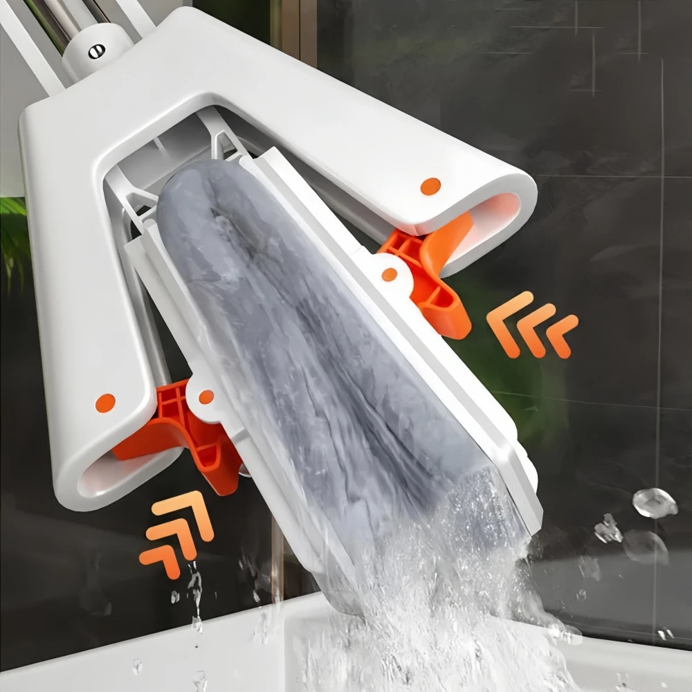Squeeze Self-Draining Rubber Cotton Mop No-Wash Lazy Flat Mop Reusable Sponge Household Floor Cleaning Tool Squeeze Self-Draining Rubber Cotton Mop No-Wash Lazy Flat Mop Reusable Sponge Household Floor Cleaning Tool
