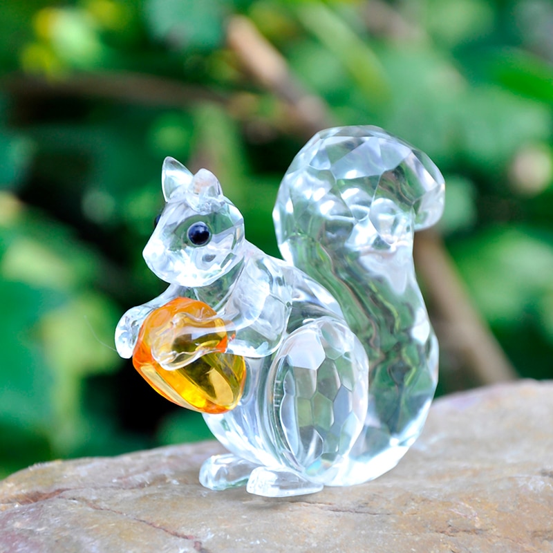 Squirrel Ornament Crystal Paperweight