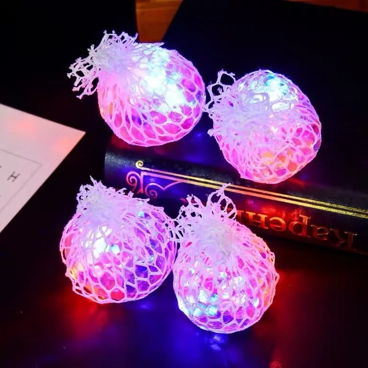Squishy Mesh Ball Anti Stress Toy with LED lights