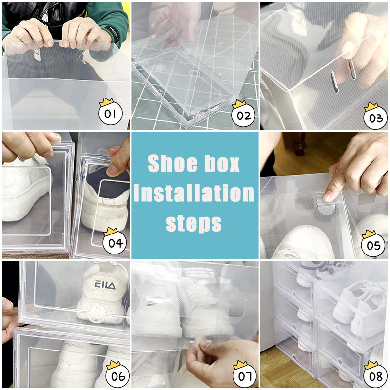 Stackable Clear Shoe Boxes (6 Pcs)