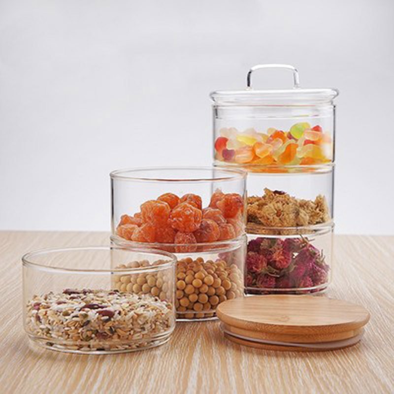 Stackable Glass Containers Moisture-proof Storage (3 pcs) Stackable Glass Containers Moisture-proof Storage (3 pcs)