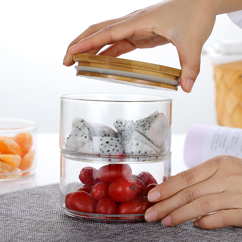 Stackable Glass Containers Moisture-proof Storage (3 pcs) Stackable Glass Containers Moisture-proof Storage (3 pcs)
