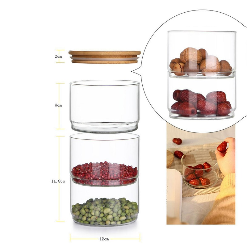Stackable Glass Containers Moisture-proof Storage (3 pcs) Stackable Glass Containers Moisture-proof Storage (3 pcs)