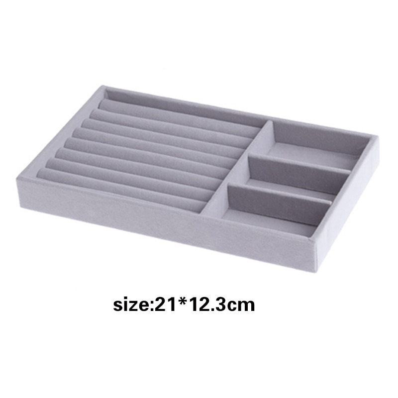 Stackable Jewelry Tray Velvet Organizer