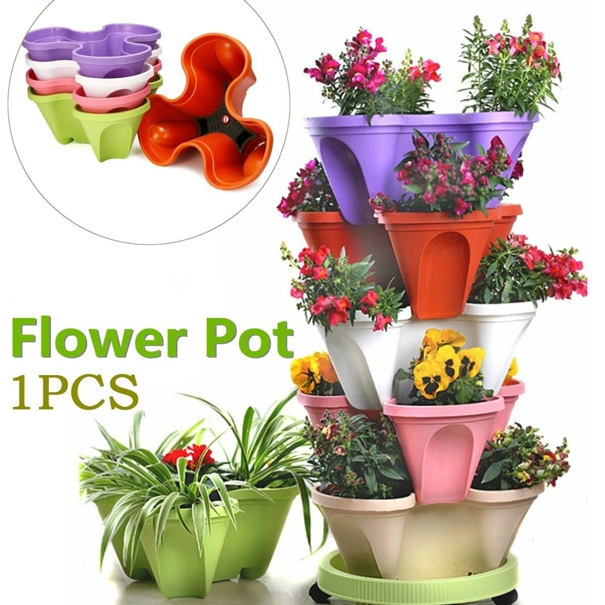 Stackable Plant Pot Plastic Planter Stackable Plant Pot Plastic Planter