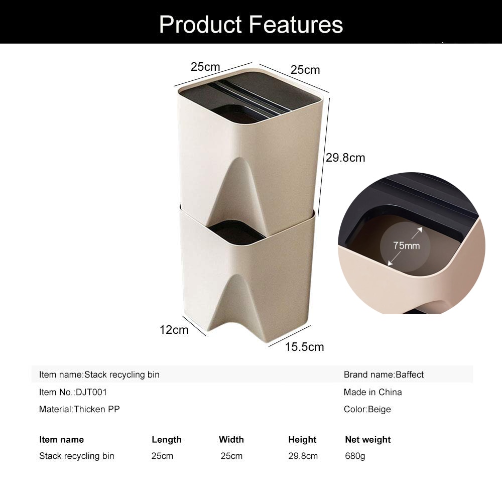 Stackable Recycle Bins Trash Cans