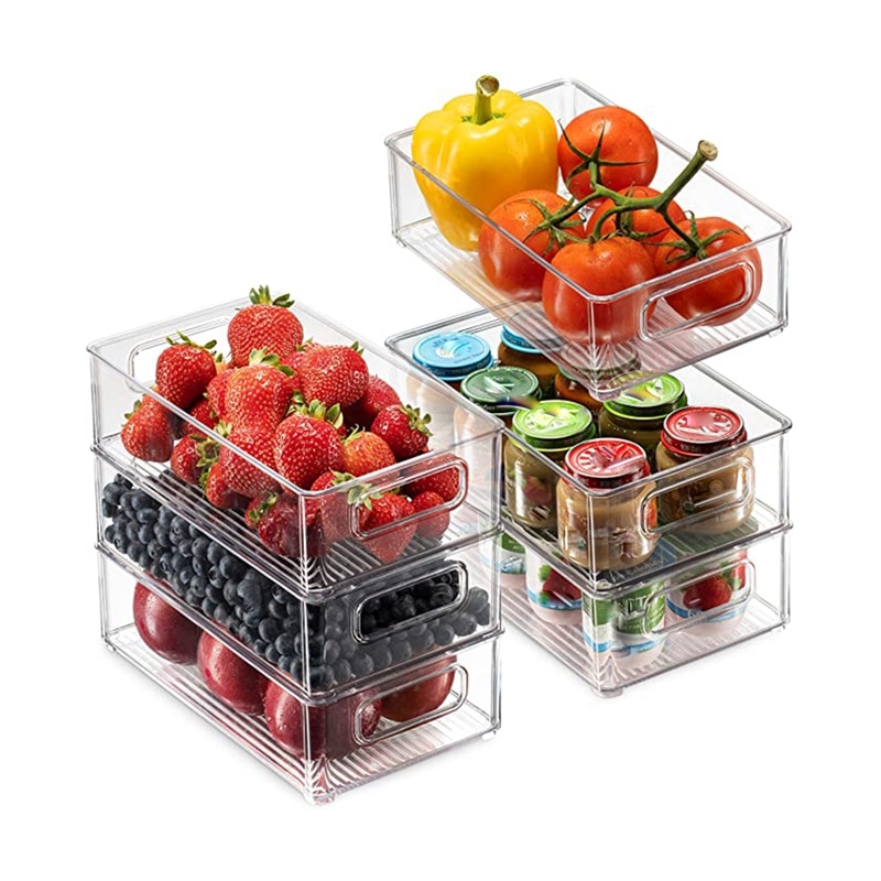 Stackable Refrigerator Organizers (6 Pcs) Stackable Refrigerator Organizers (6 Pcs)