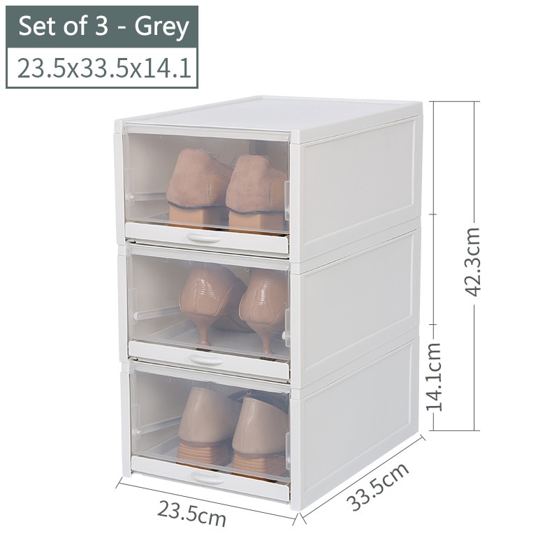 Stackable Shoe Boxes 3PC Set