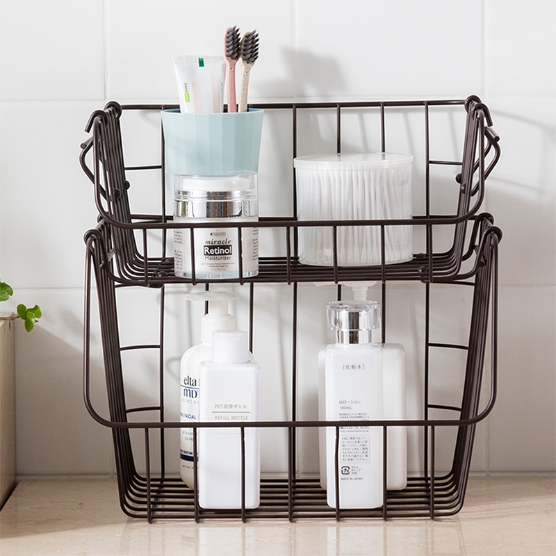Stackable Wire Baskets Two-Layer Organizer